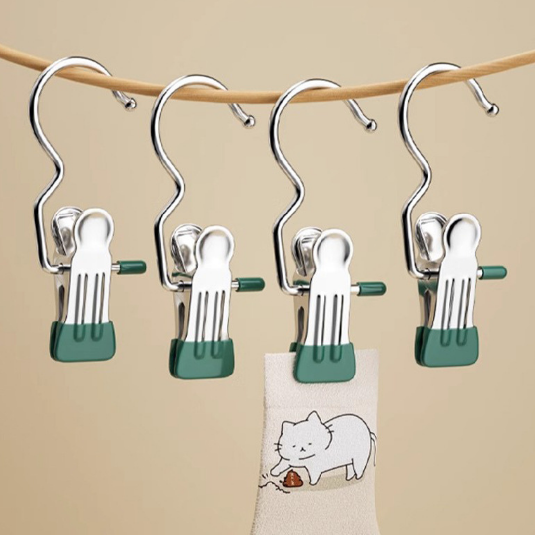 ClipHangerPro™- Set de 5 Ganchos Colgadores Multiusos en color Blanco