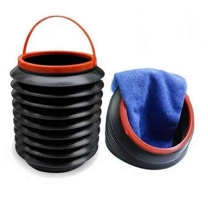 CarCleanKit - Kit 6 en 1 - Balde Plegable más Accesorios de Limpieza para Auto