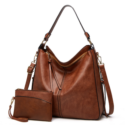 Bolso de Cuero Portátil Harmony™ con Monedero Retro