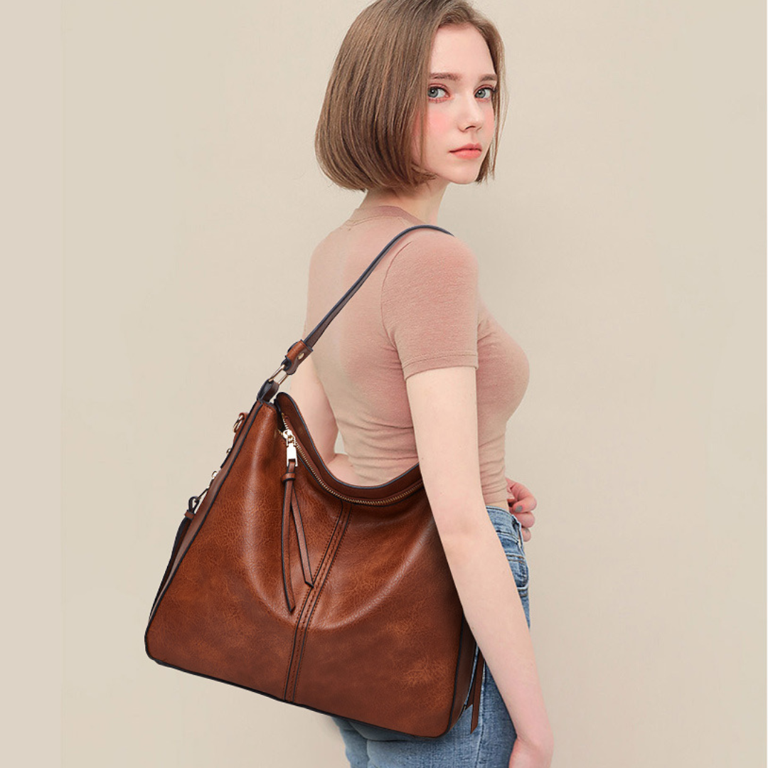 Bolso de Cuero Portátil Harmony™ con Monedero Retro