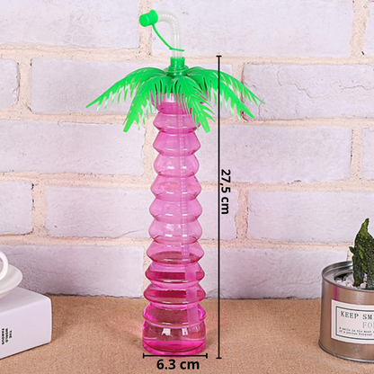 Pack de 4 Botellas de agua de 900 ml con forma de palmera de coco para niños