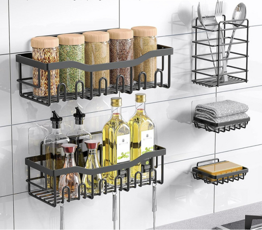 SteelRack™ - Estante Metálico de 5 Piezas Organizadoras para Baño o Cocina