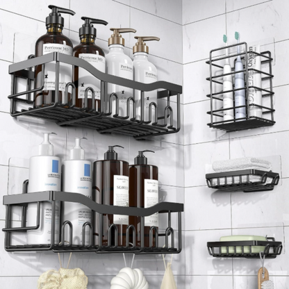 SteelRack™ - Estante Metálico de 5 Piezas Organizadoras para Baño o Cocina