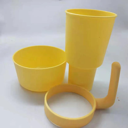 Snack2Go™ - Taza Portátil para Aperitivos y Bebidas, Taza 2 en 1 con Cuenco para Aperitivos en la Parte Superior y Cañita, Ideal para Palomitas de Maíz, Aperitivos y Bebidas