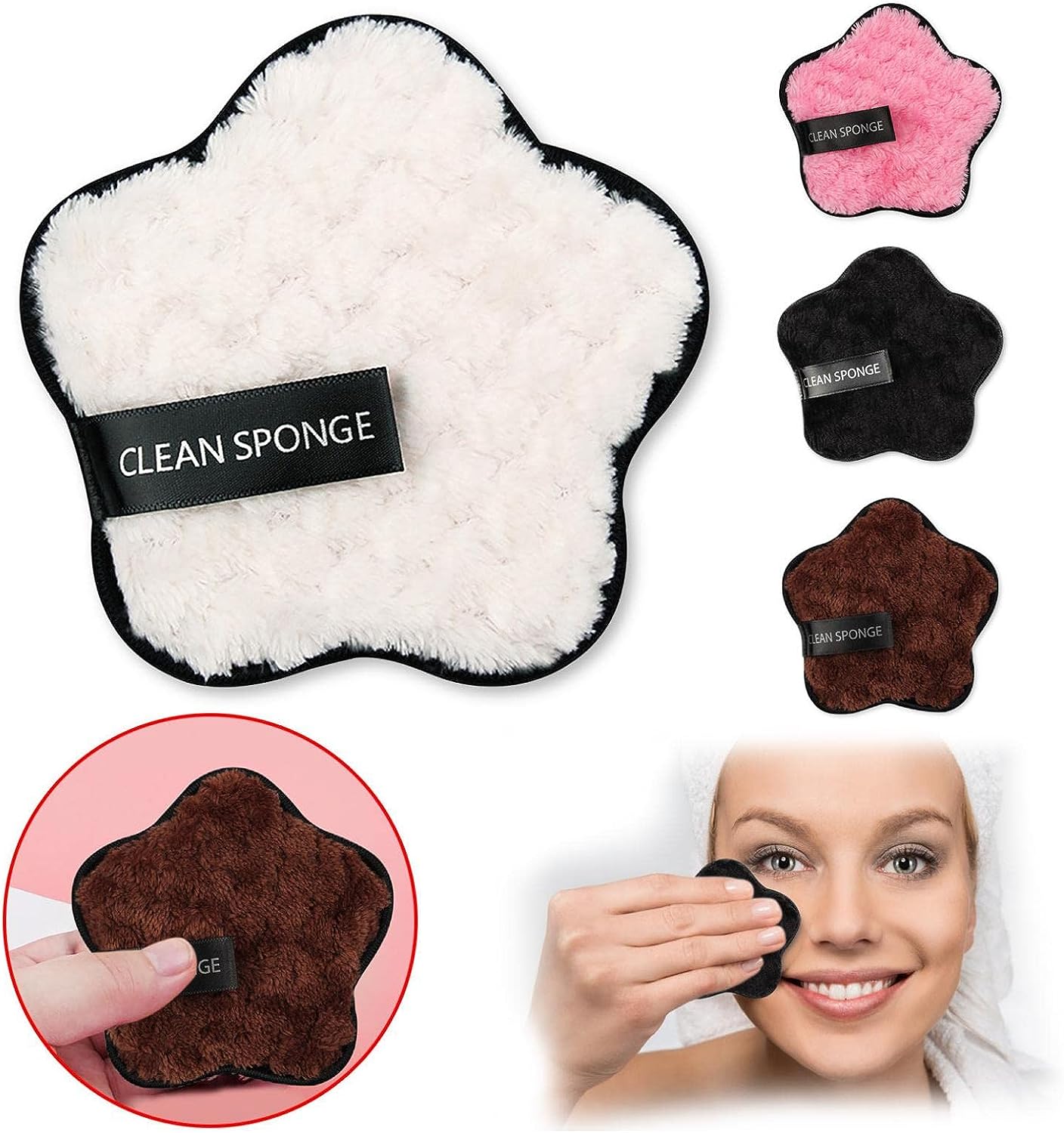 Esponja facial lavable reutilizable