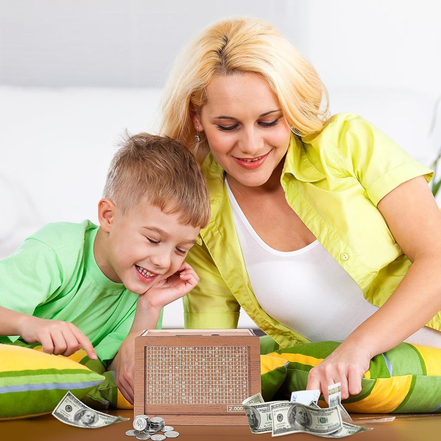 Alcancía de Madera SavingsChallenge™  con Objetivo de Ahorro Interactivo