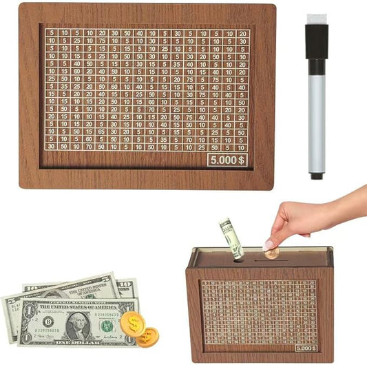 Alcancía de Madera SavingsChallenge™  con Objetivo de Ahorro Interactivo