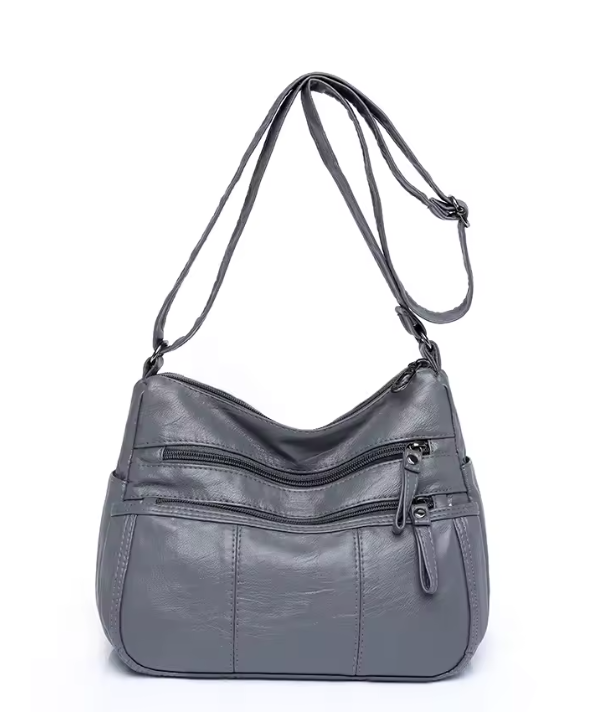 Bolso de Cuero Rivet™ con Múltiples Bolsillos para Mujer
