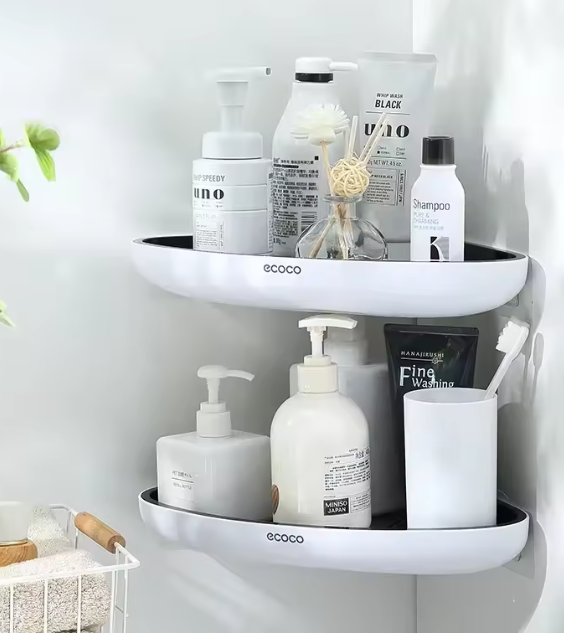 EcoCorner - Estante esquinero para baño con sistema de drenaje