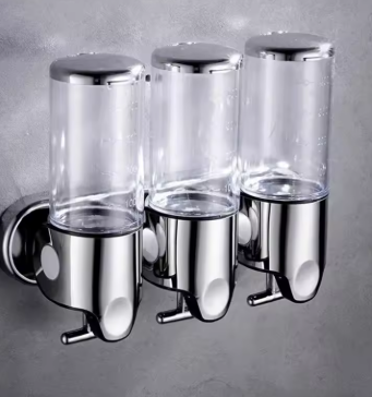 Soap Trinity Dispenser - Dispensador de gel de baño de tres cabezales con varilla de tracción en color Blanco