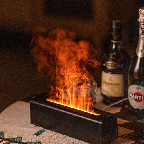 LumeAura™ - Humidificador de aromaterapia con llama de simulación y cable USB