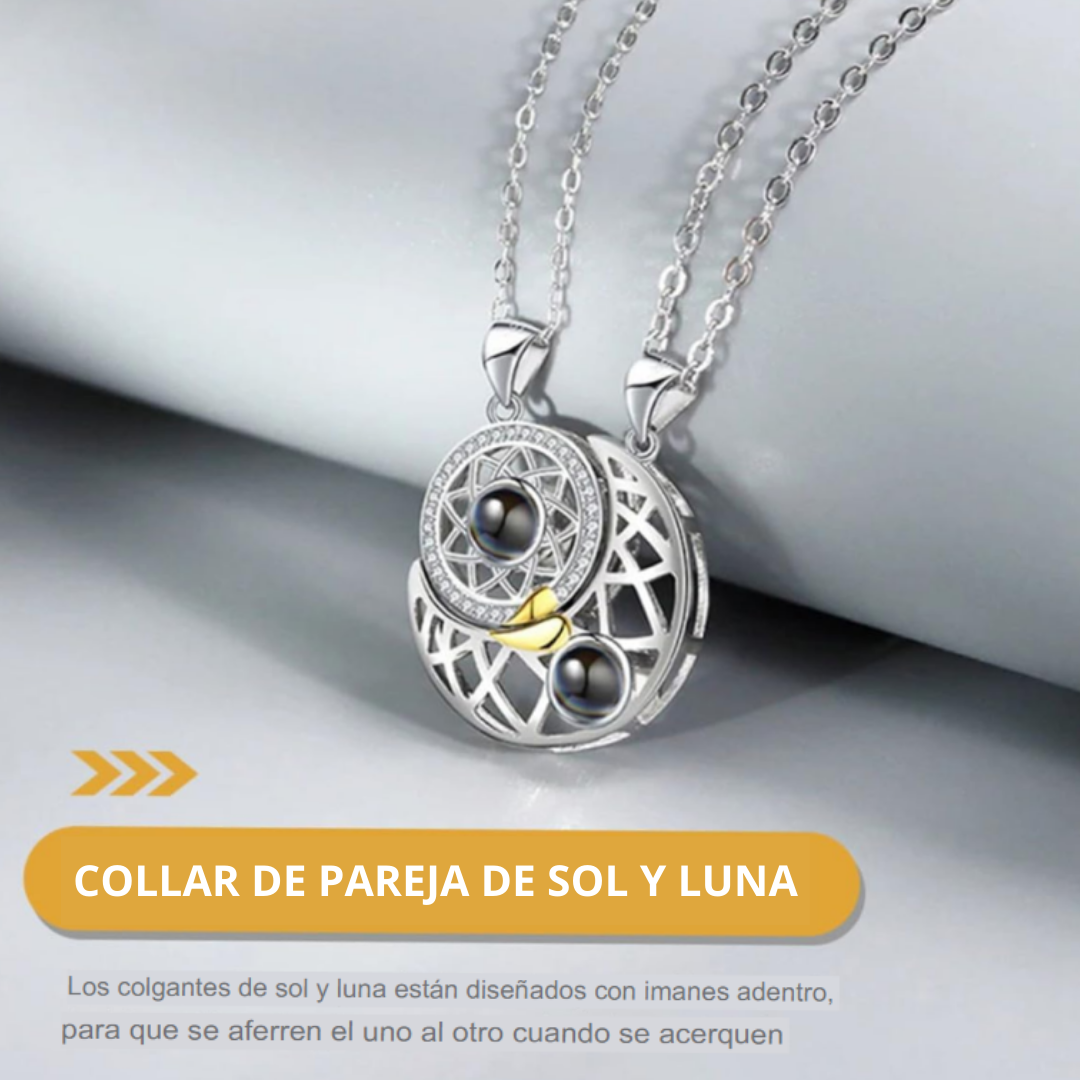 Collar De Proyección De Pareja De Sol Y Luna