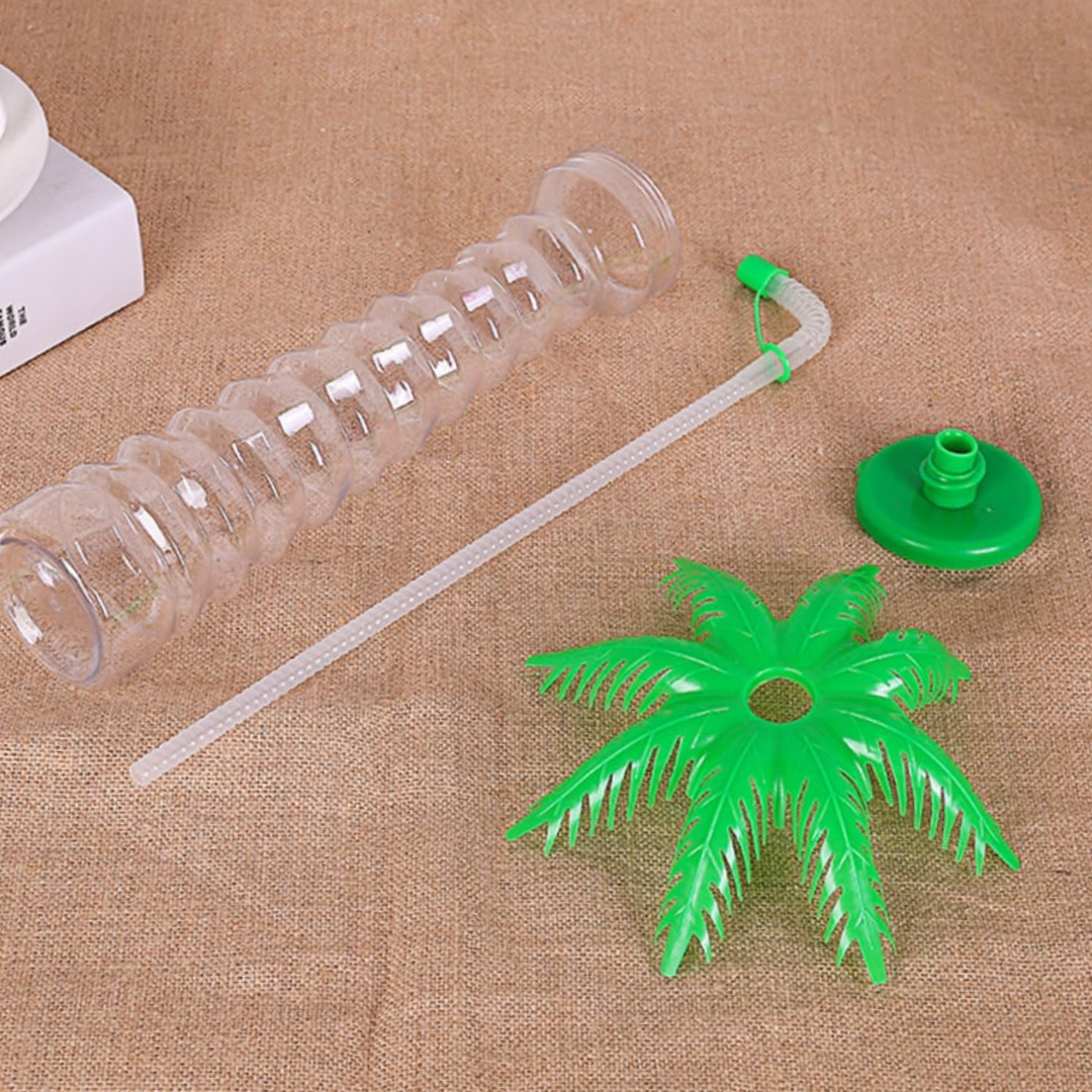 Pack de 4 Botellas de agua de 900 ml con forma de palmera de coco para niños