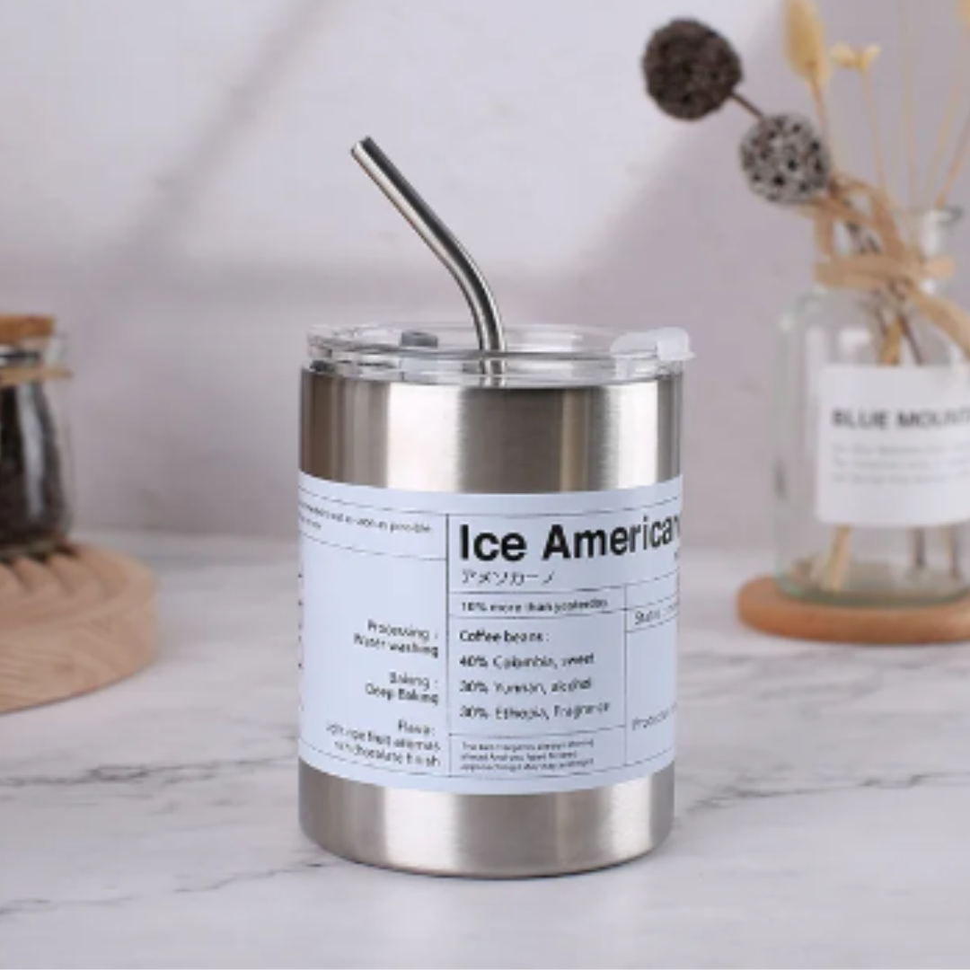 SteelMug™ - Termo de Café de Doble Capa en Acero Inoxidable con Tapa para Bebidas Frías y Calientes