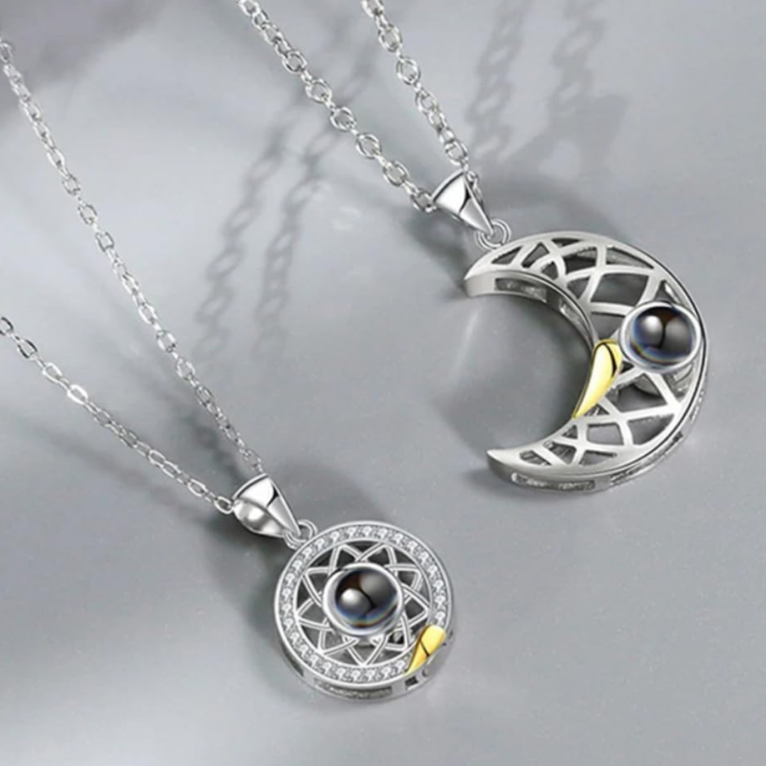 Collar De Proyección De Pareja De Sol Y Luna