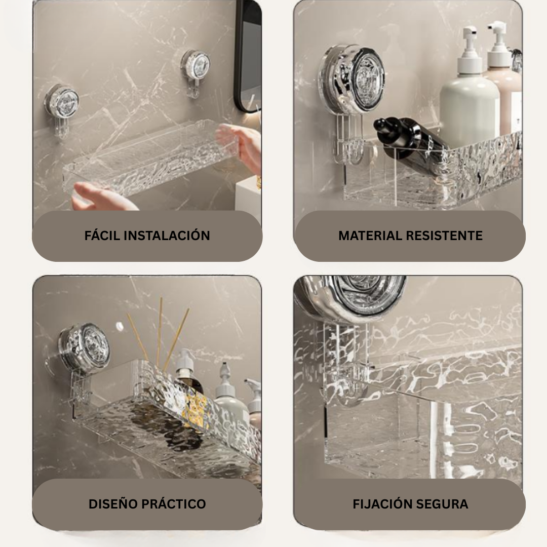 InvisibleRack™ - Estante Minimalista de baño resistente con sistema de drenaje