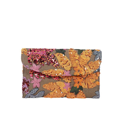 BohoBloom™- Bolso de mano con bordado artesanal en lentejuelas, inspirado en un elegante diseño floral