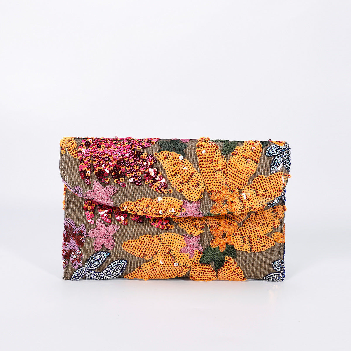 BohoBloom™- Bolso de mano con bordado artesanal en lentejuelas, inspirado en un elegante diseño floral