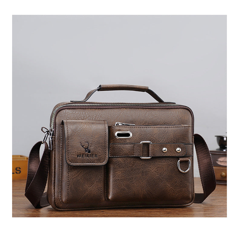 Bolso de Hombro Weixier™ de Cuero para Hombre de Estilo Ejecutivo y Portátil