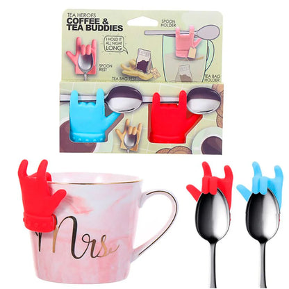 Soporte para cuchara de té con forma de Rock and Roll