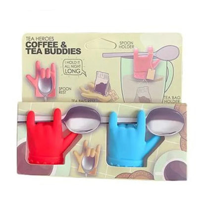 Soporte para cuchara de té con forma de Rock and Roll