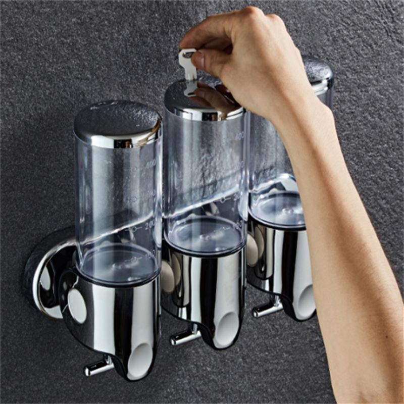 Soap Trinity Dispenser - Dispensador de gel de baño de tres cabezales con varilla de tracción en color Blanco