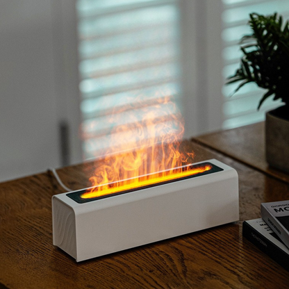 LumeAura™ - Humidificador de aromaterapia con llama de simulación y cable USB