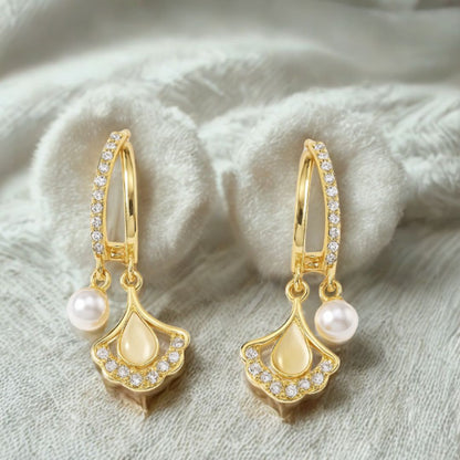 Twinkle Touch™ – Pendientes de Germanio Elegantes con Perlas y Brillantes para Mujer Sofisticada