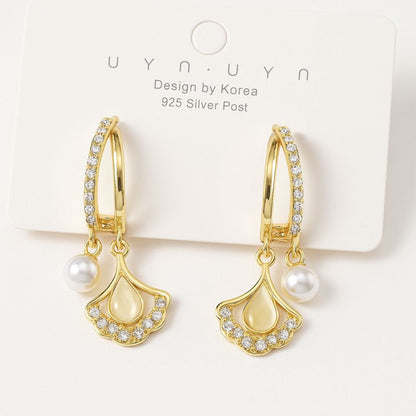 Twinkle Touch™ – Pendientes de Germanio Elegantes con Perlas y Brillantes para Mujer Sofisticada